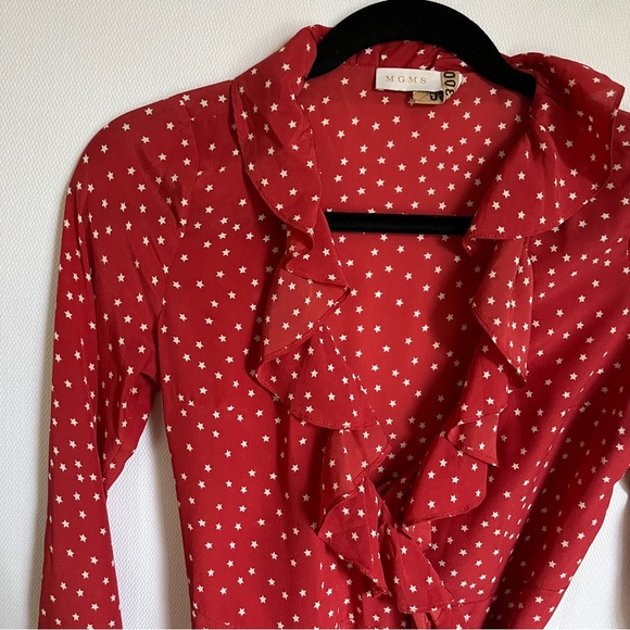 Red silk star dress - Picture 3 of 3